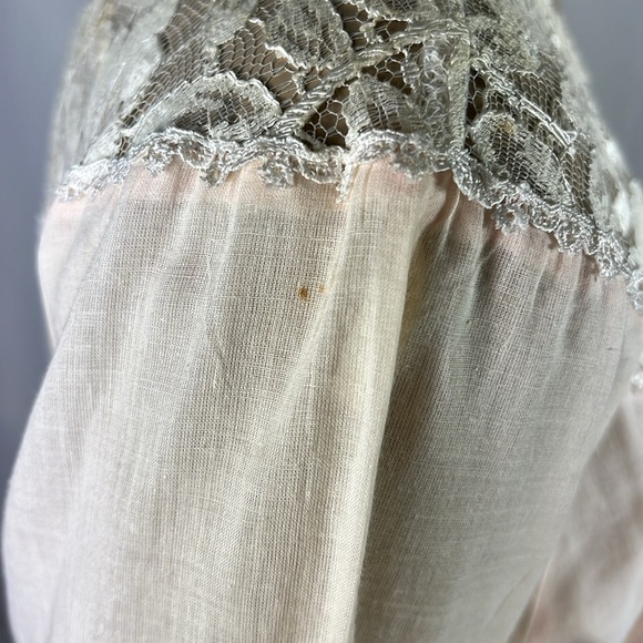 Vintage Jessica McClintock Drop Waist Dress Cottagecore Prairie Lace Pink Sz S - Picture 8 of 14